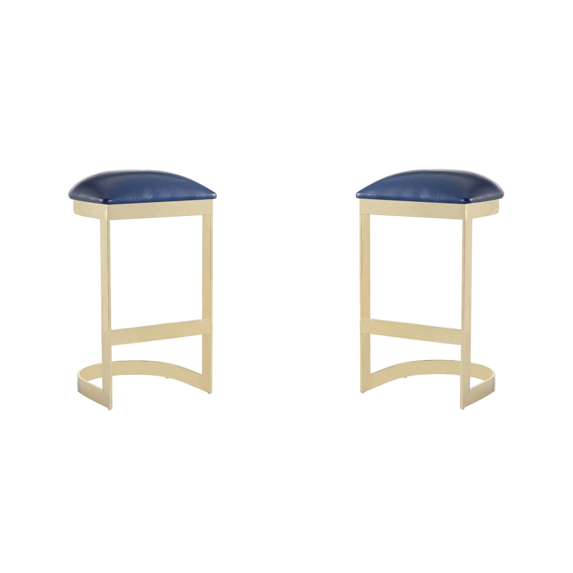 Manhattan Comfort, Aura 28.54in. Blue Stainless Steel Stool Set of 2 Primary Color Blue, Included (qty.) 2 Model# 2-BS006